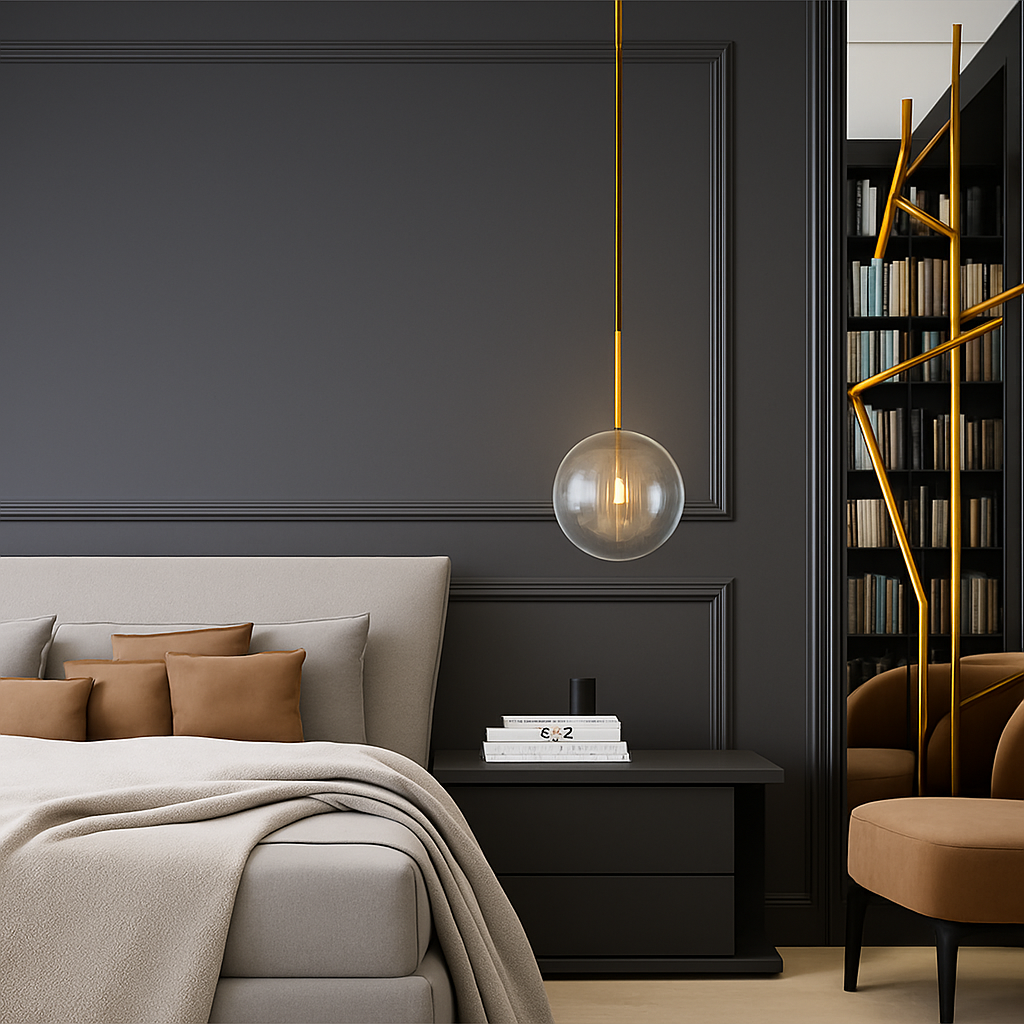 Suspension boule verre design nordique moderne décoratif loft LED