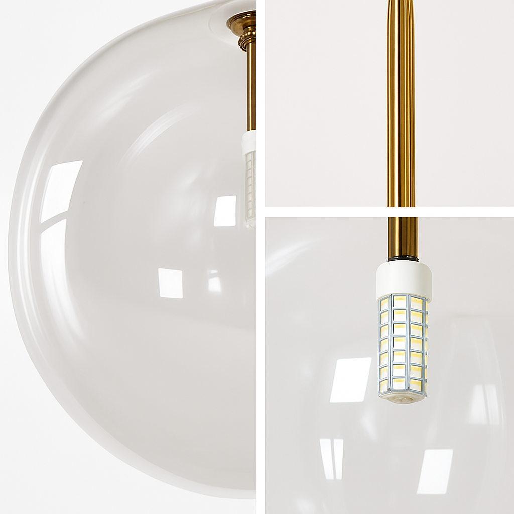 Suspension boule verre design nordique moderne décoratif loft LED