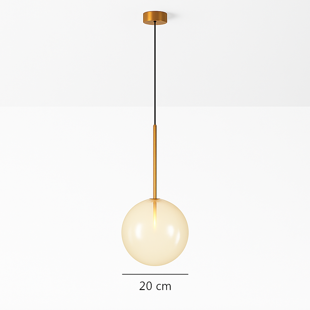 Suspension boule verre design nordique moderne décoratif loft LED