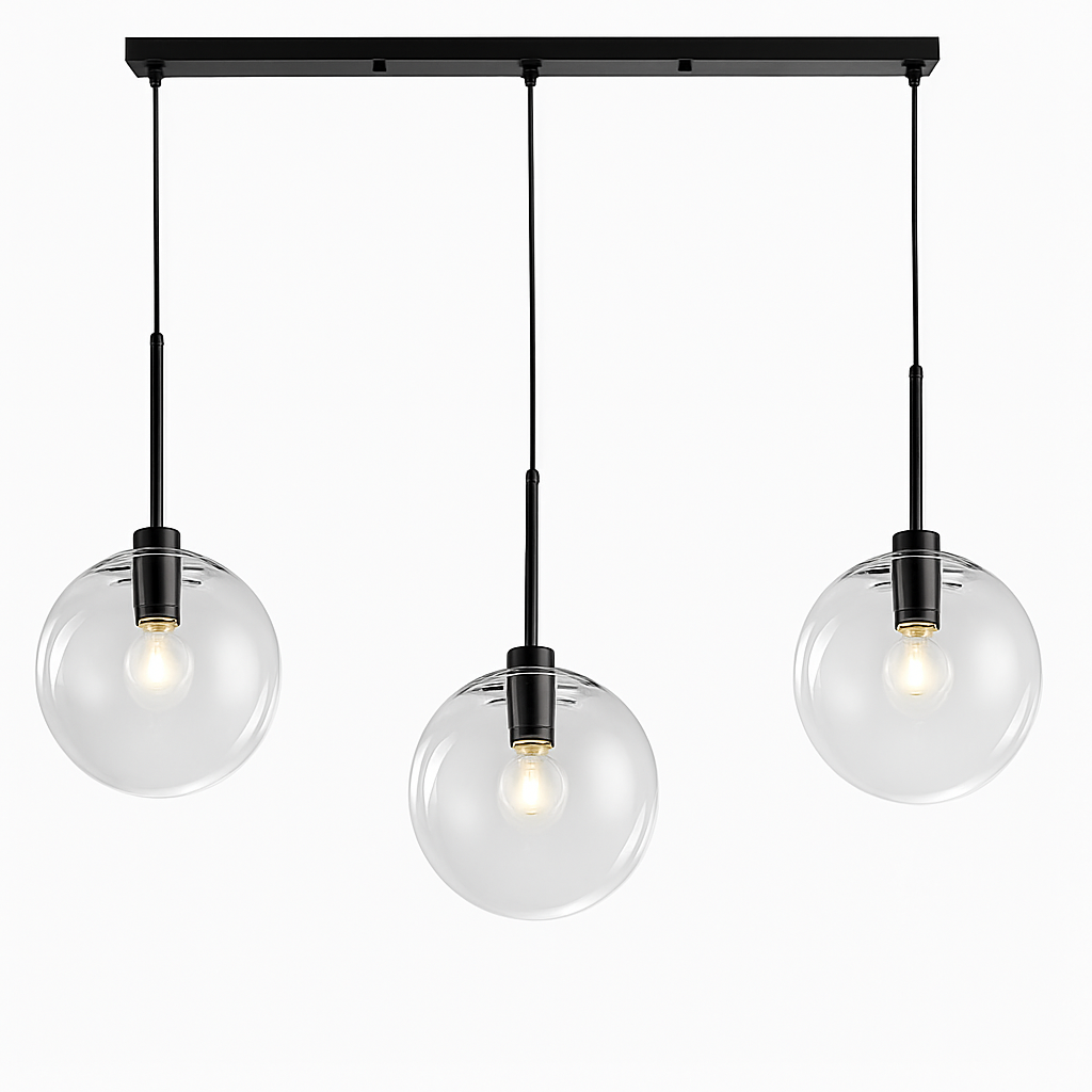 Suspension boules en verre et tige