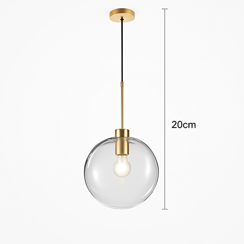 Suspension boules en verre et tige