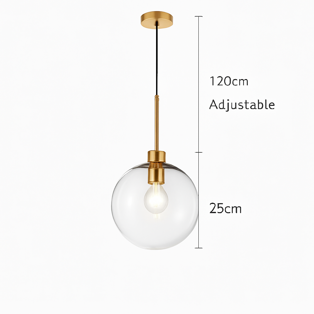 Suspension boules en verre et tige