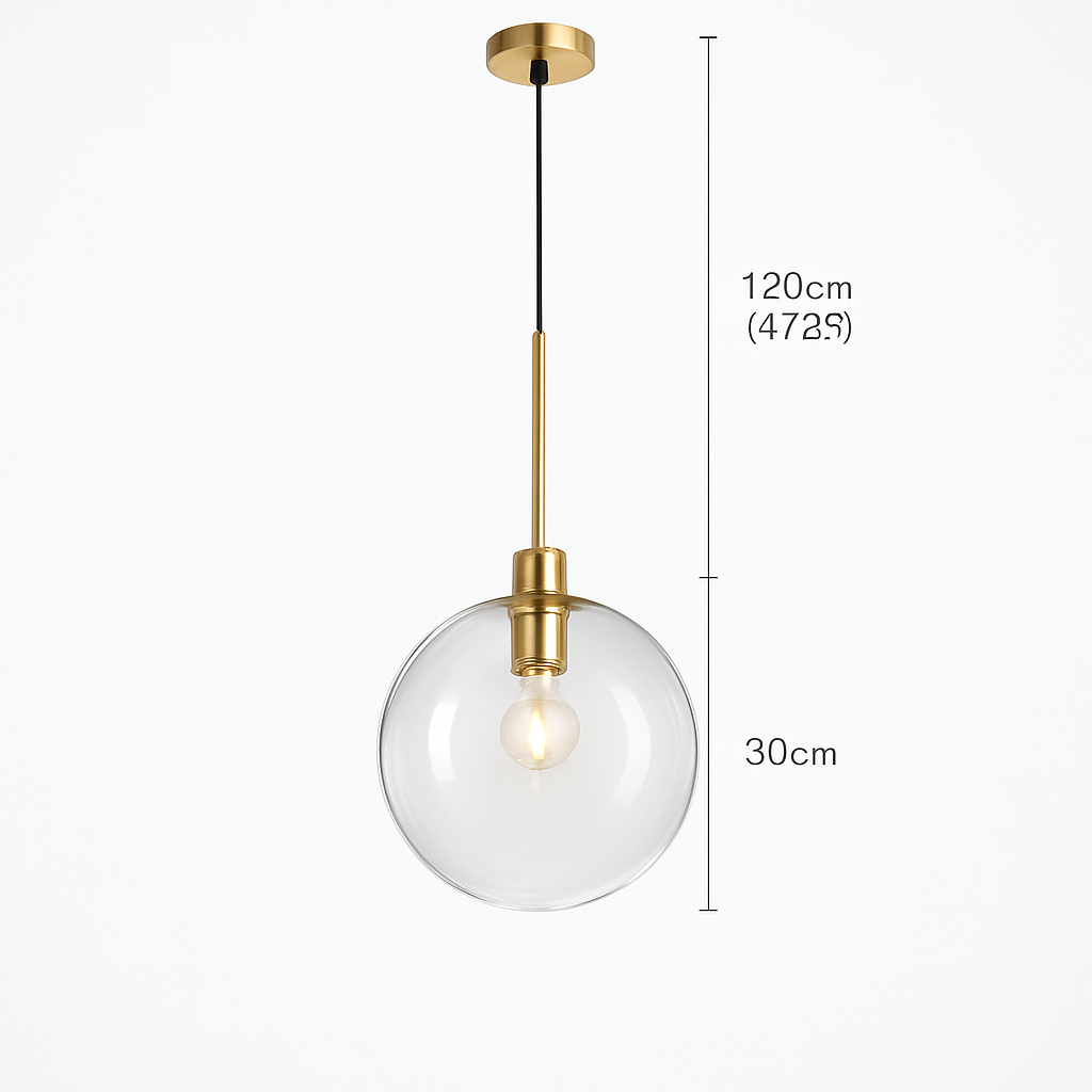 Suspension boules en verre et tige