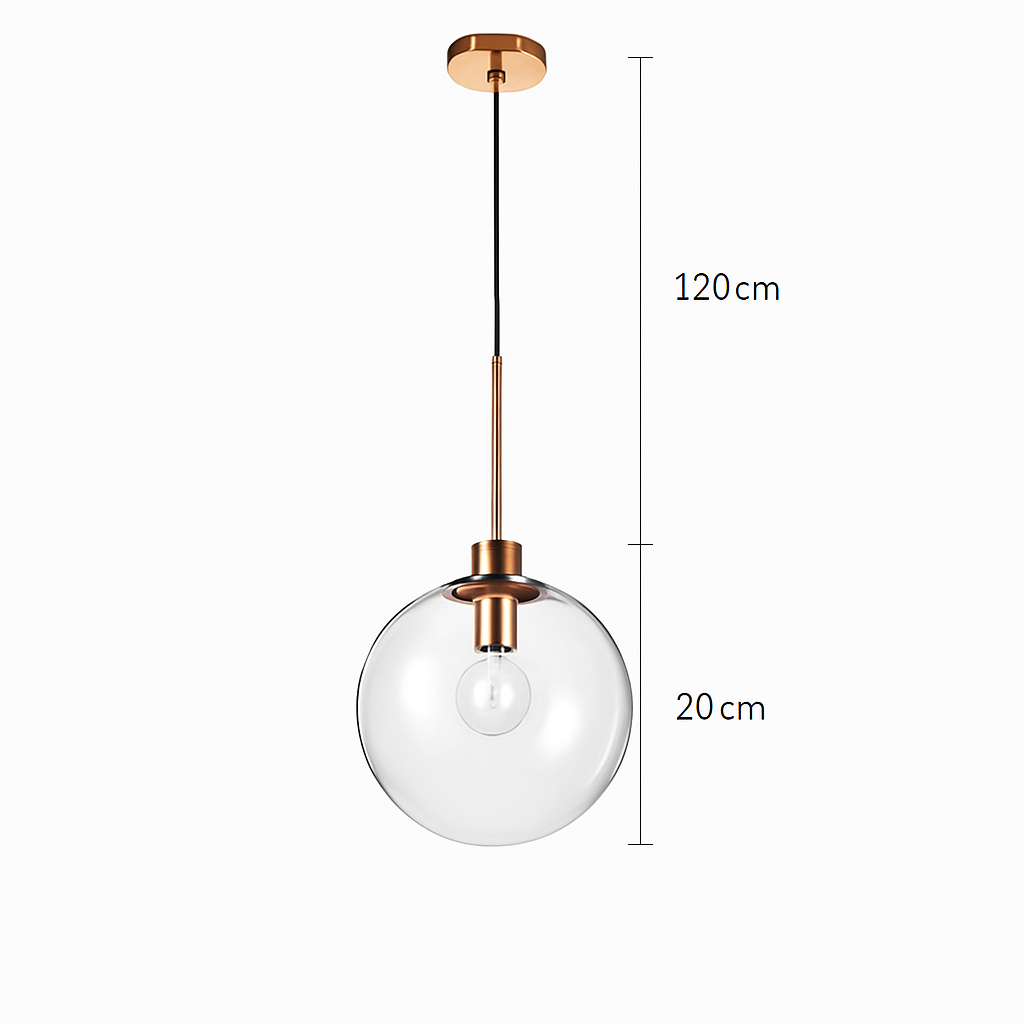 Suspension boules en verre et tige