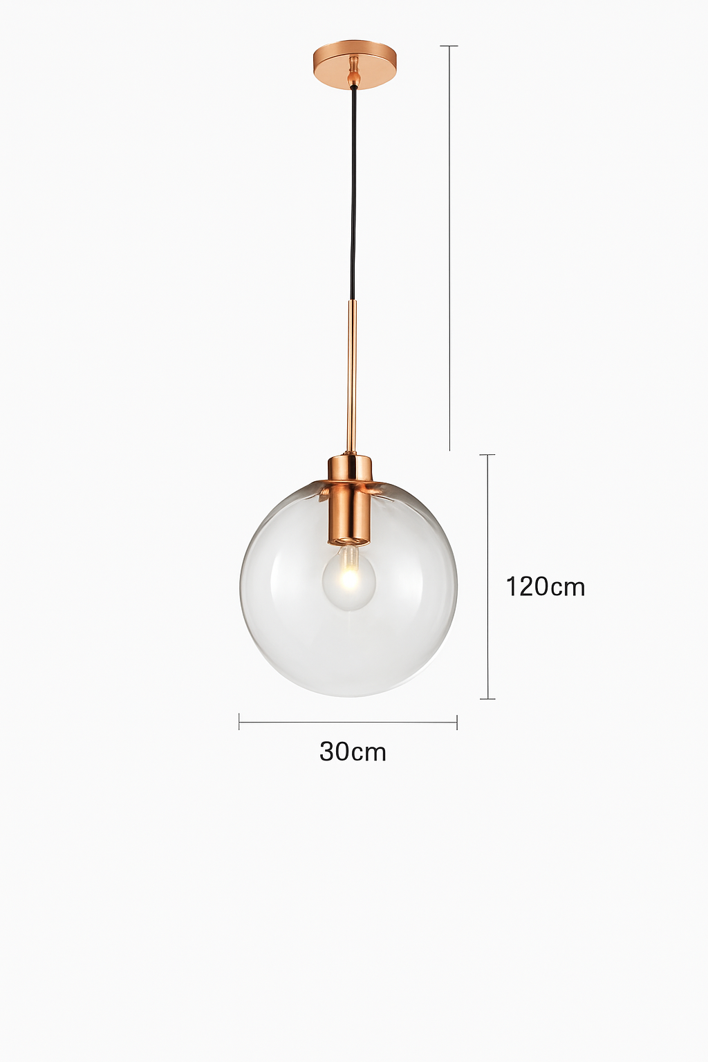 Suspension boules en verre et tige