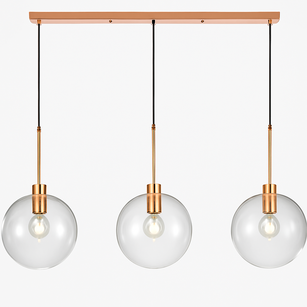 Suspension boules en verre et tige
