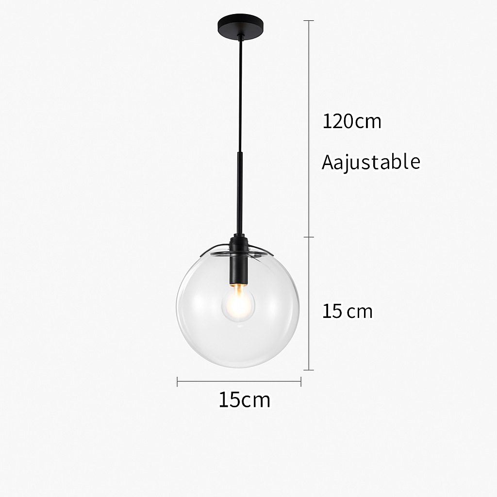 Suspension boules en verre et tige
