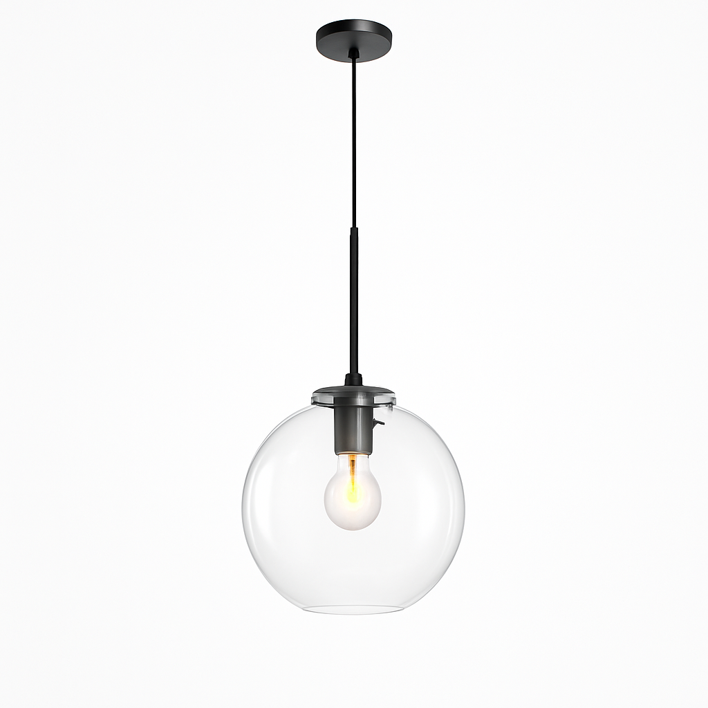 Suspension boules en verre et tige