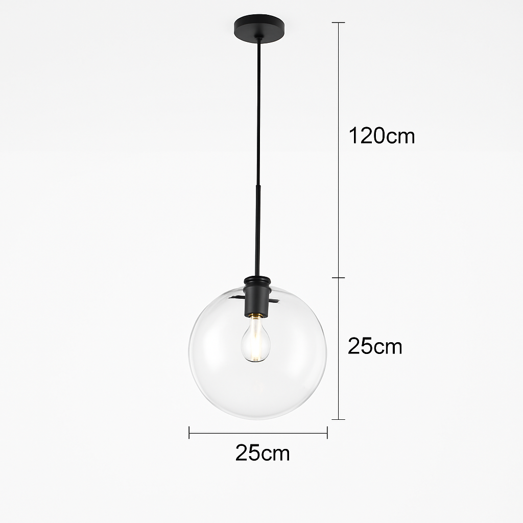 Suspension boules en verre et tige