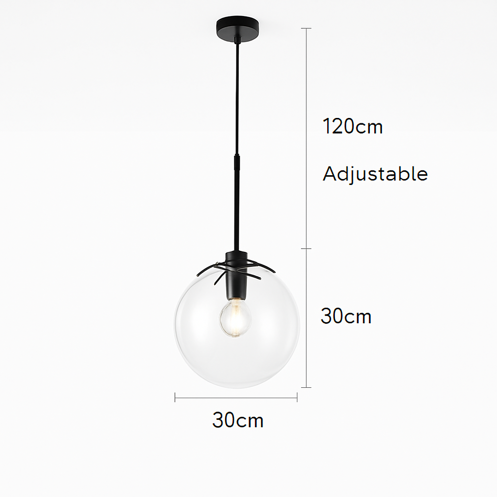 Suspension boules en verre et tige