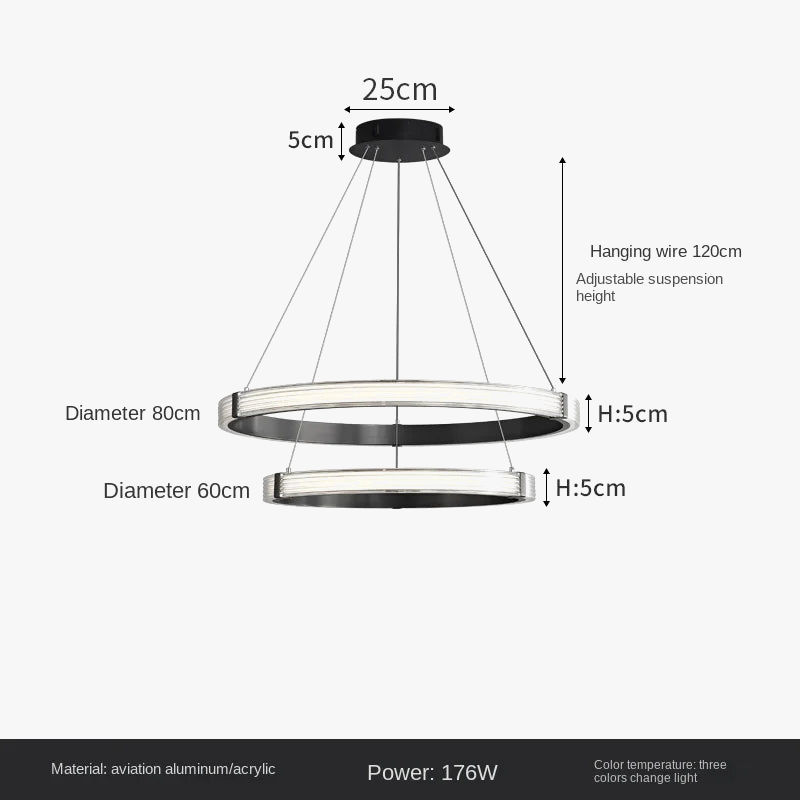 suspension circulaire de luxe postmoderne pour décoration intérieure élégante