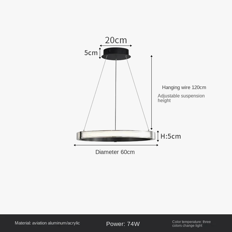 suspension circulaire de luxe postmoderne pour décoration intérieure élégante