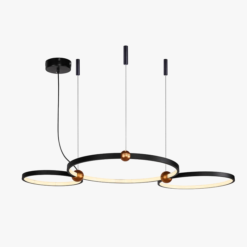 suspension circulaire design à trois lumières en led