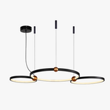 suspension circulaire design à trois lumières en led