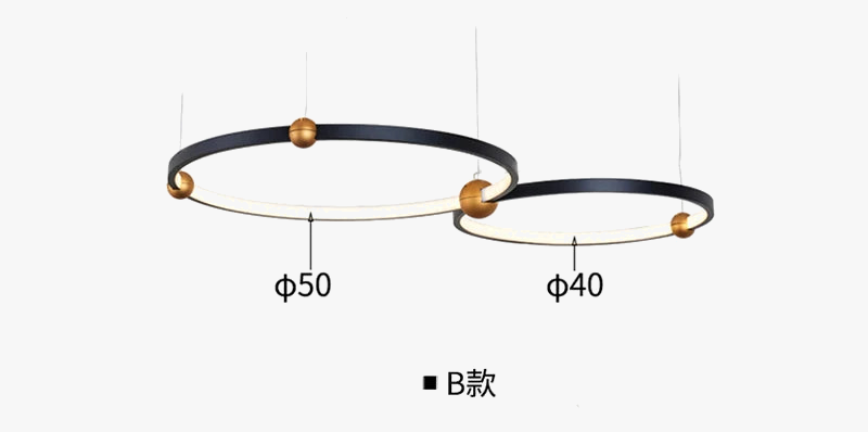 suspension circulaire design à trois lumières en led