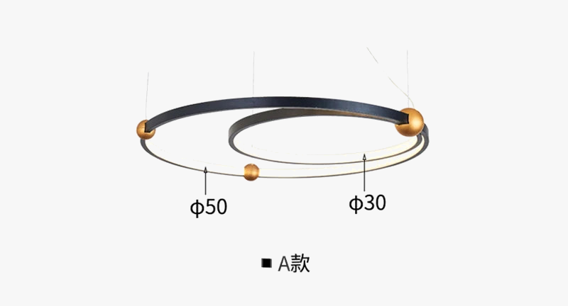 suspension circulaire design à trois lumières en led
