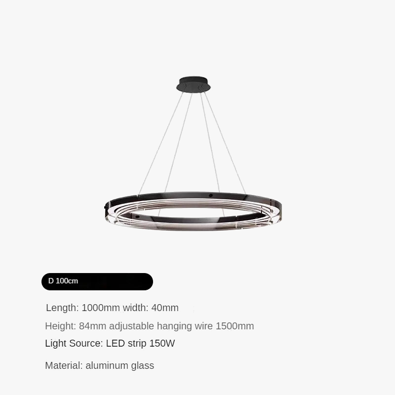 suspension circulaire en verre design moderne et minimaliste