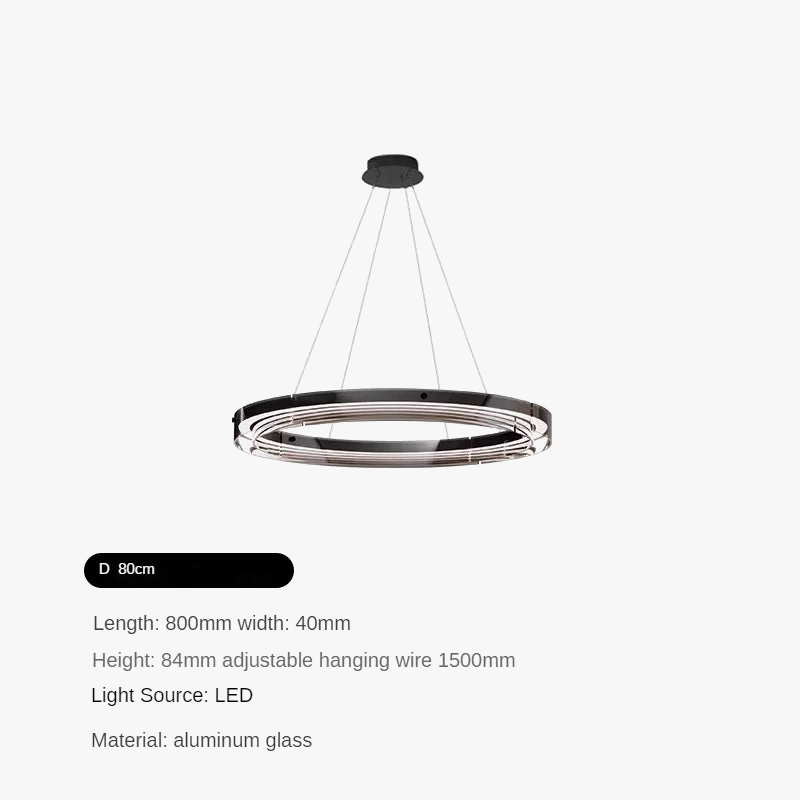 suspension circulaire en verre design moderne et minimaliste