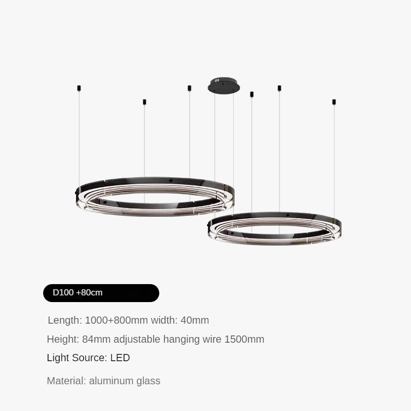suspension circulaire en verre minimaliste italienne moderne et créative