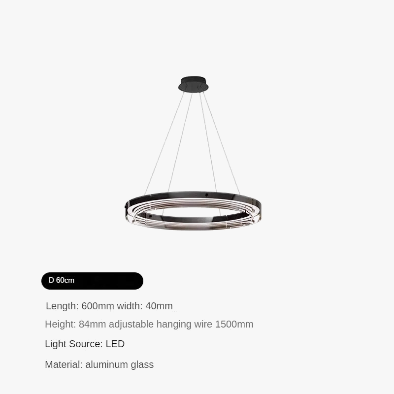 suspension circulaire en verre minimaliste italienne moderne et créative