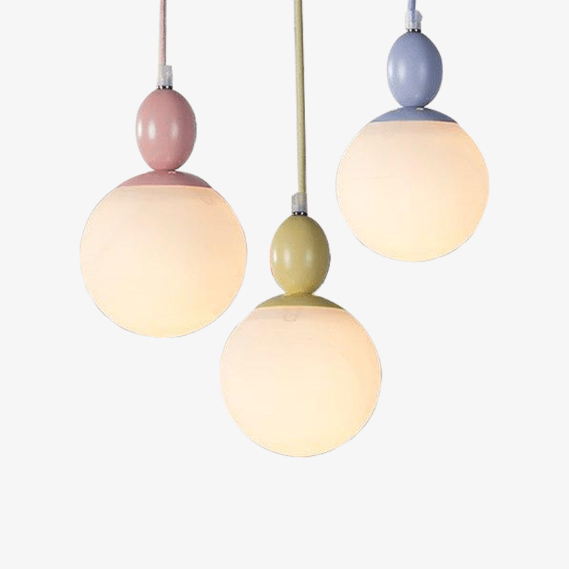 Suspension colorée avec oiseau perché Macaroon
