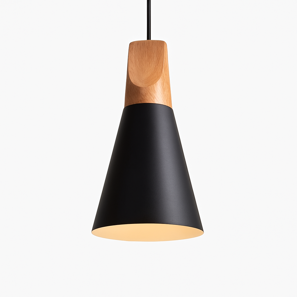 Suspension conique en bois (plusieurs couleurs)