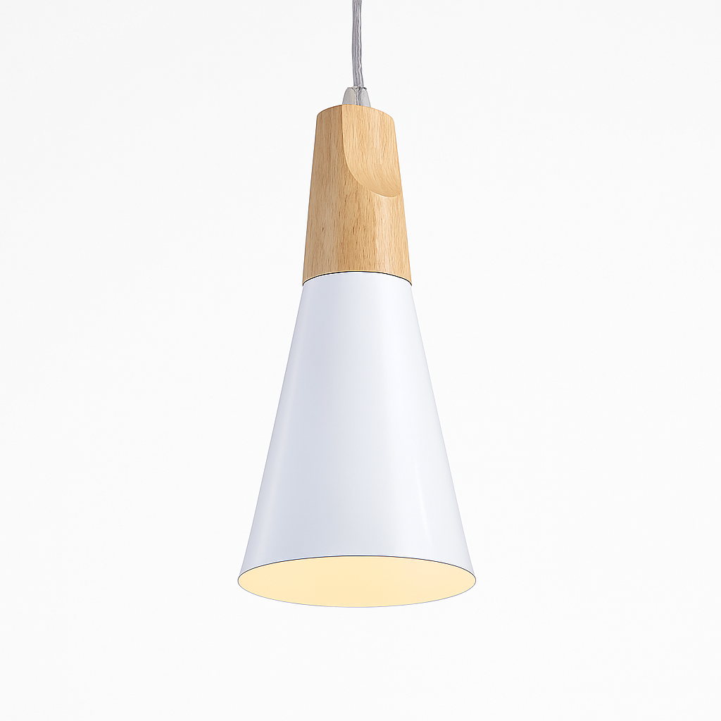 Suspension conique en bois (plusieurs couleurs)