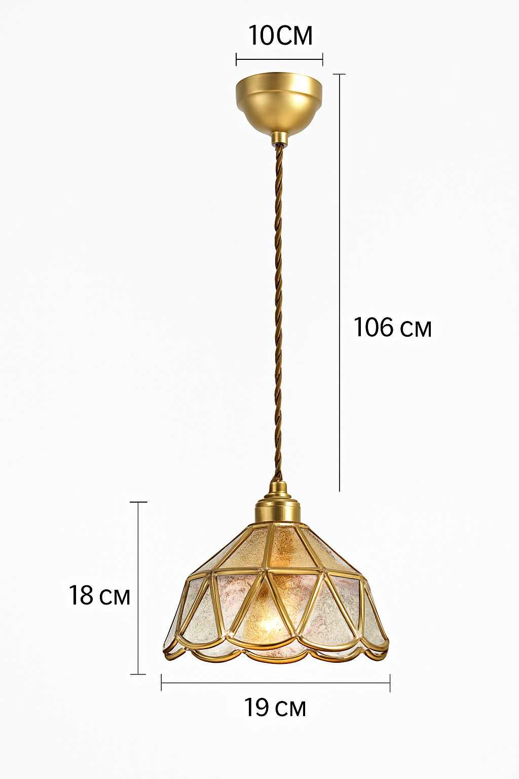 suspension conique en verre Style japonais Vintage
