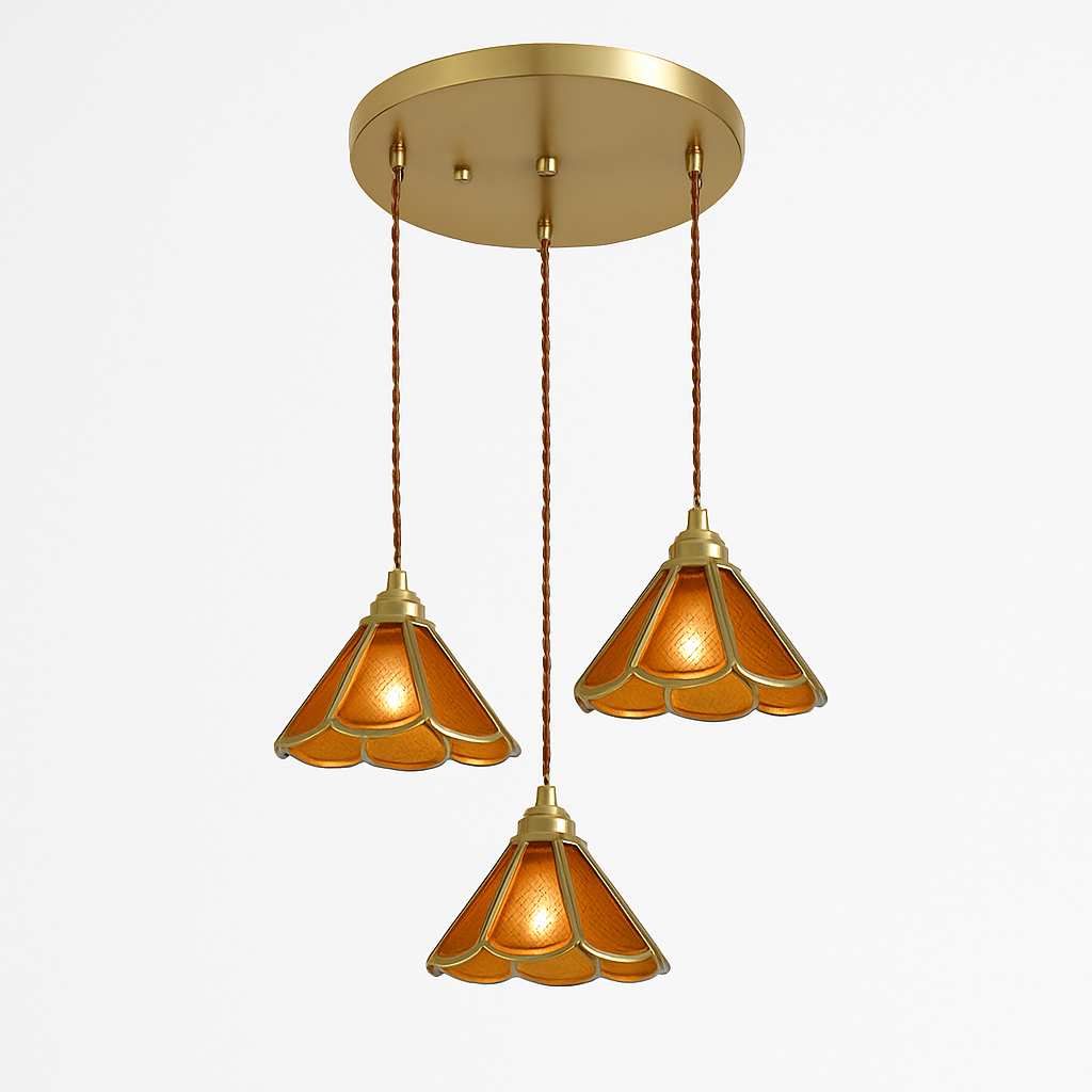 suspension conique en verre Style japonais Vintage