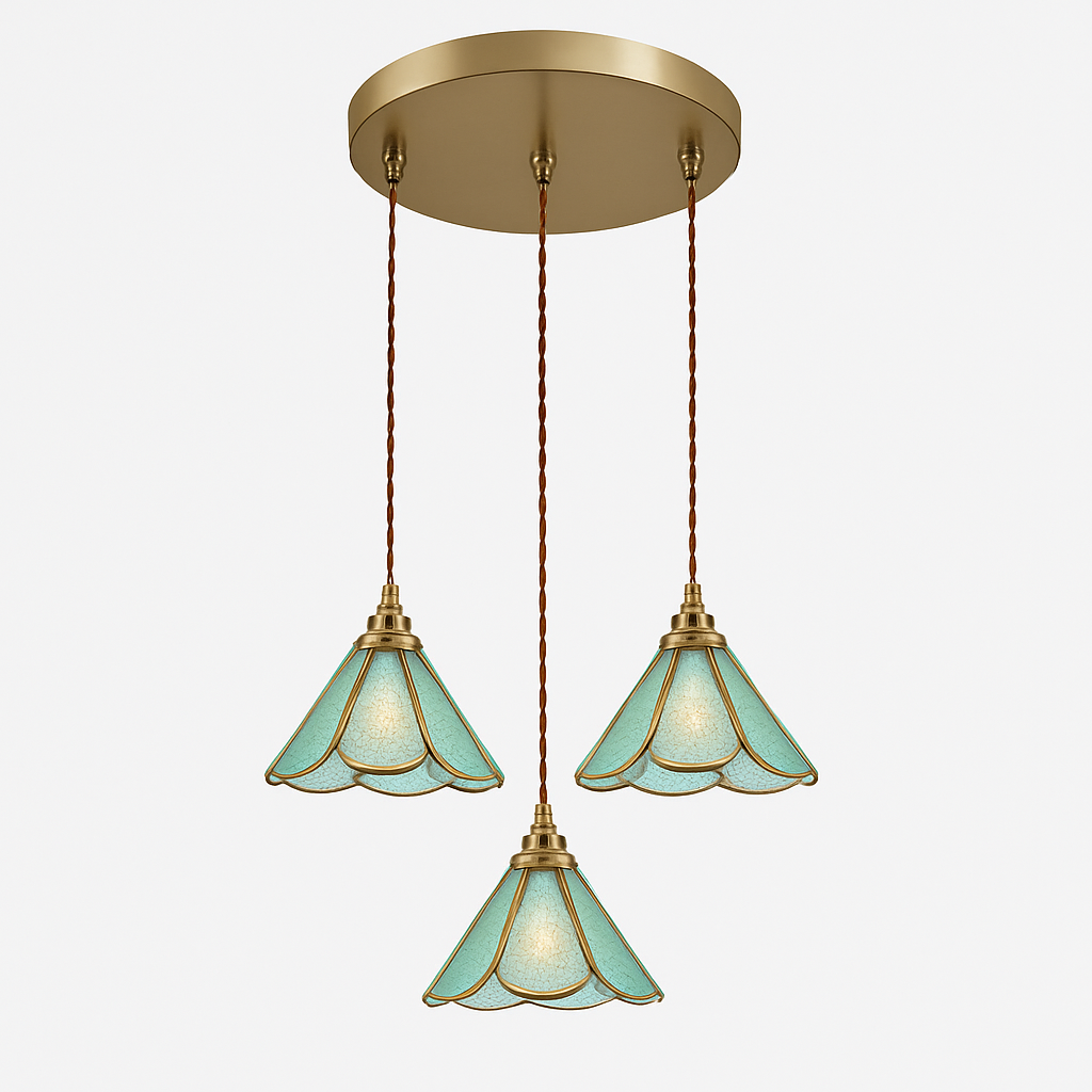 suspension conique en verre Style japonais Vintage