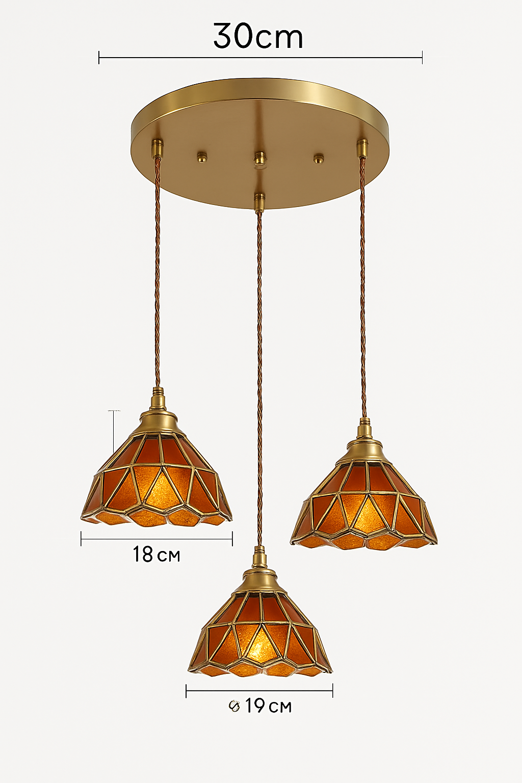 suspension conique en verre Style japonais Vintage