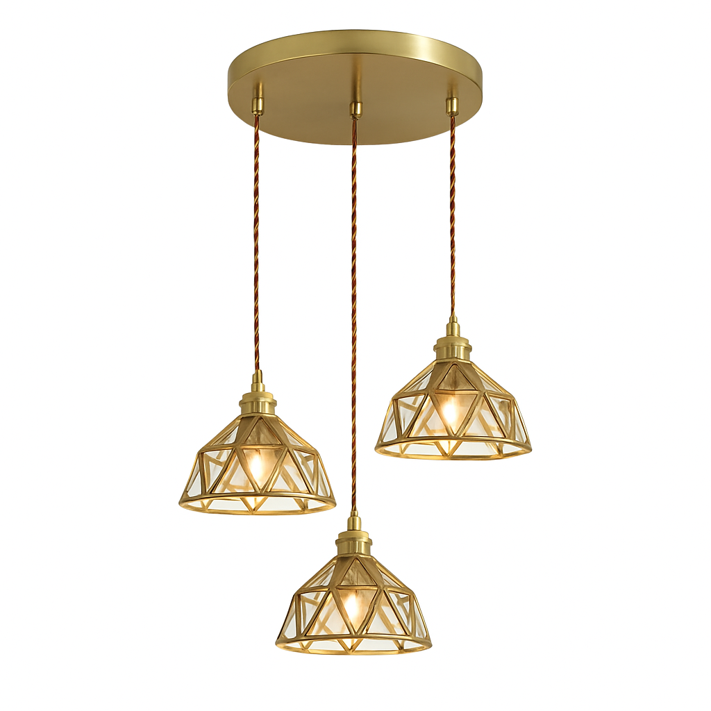 suspension conique en verre Style japonais Vintage