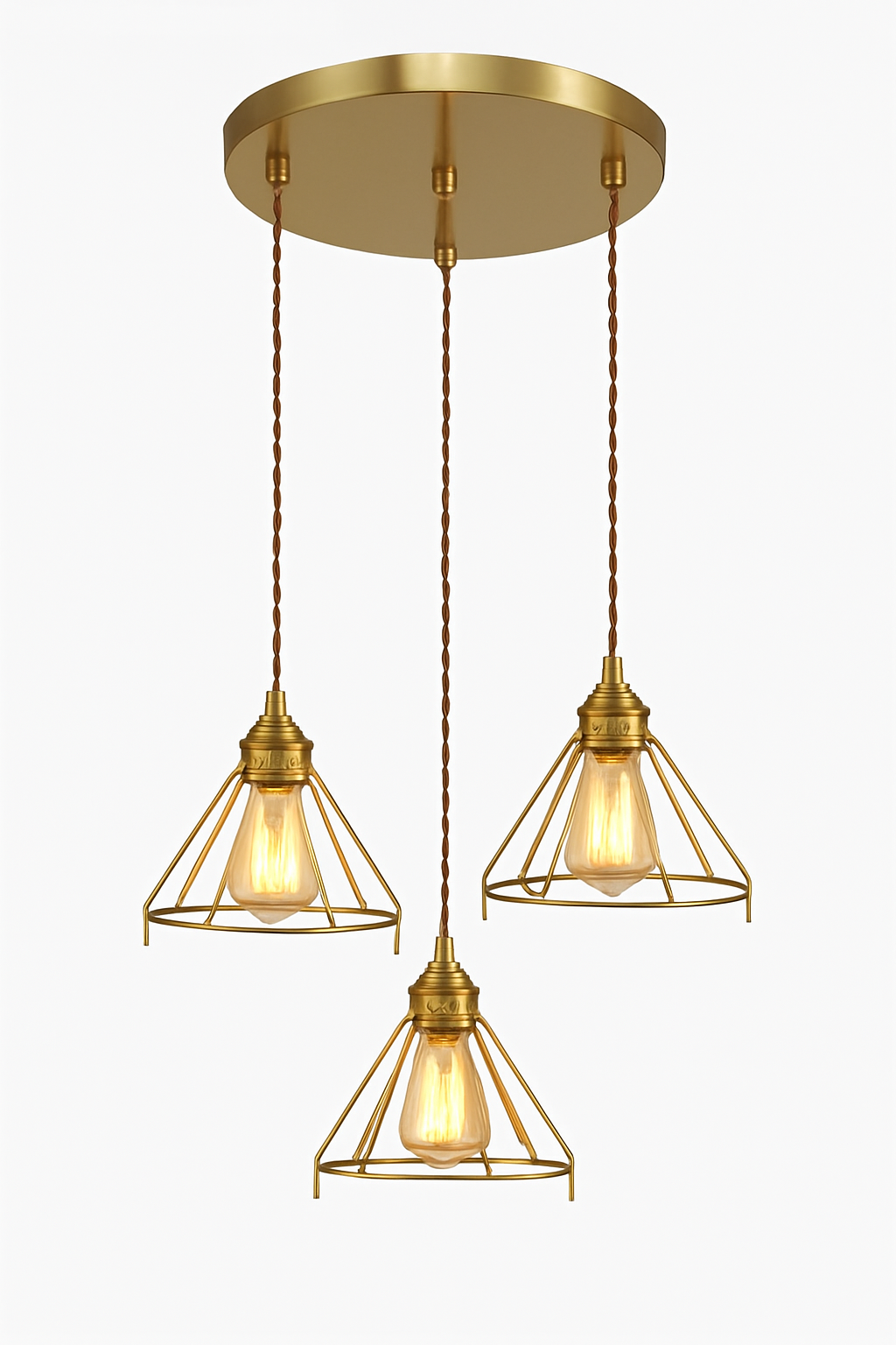 suspension conique en verre Style japonais Vintage