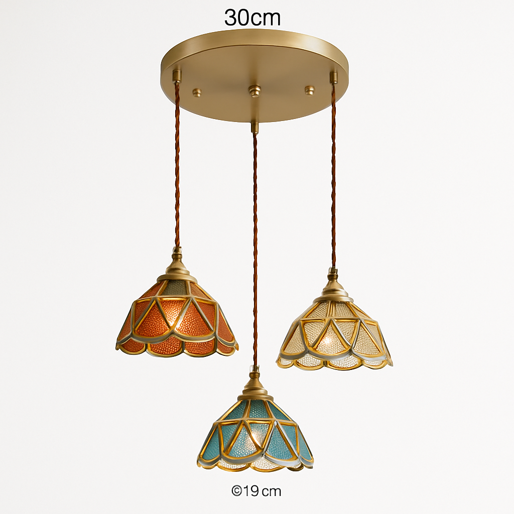 suspension conique en verre Style japonais Vintage