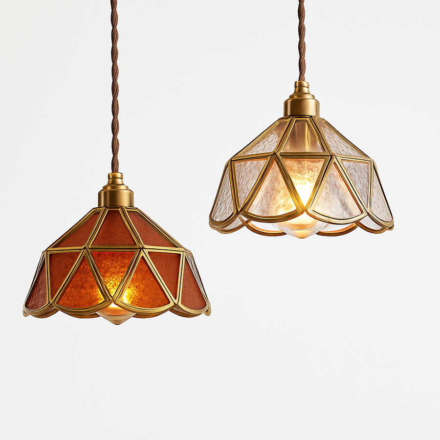 suspension conique en verre Style japonais Vintage
