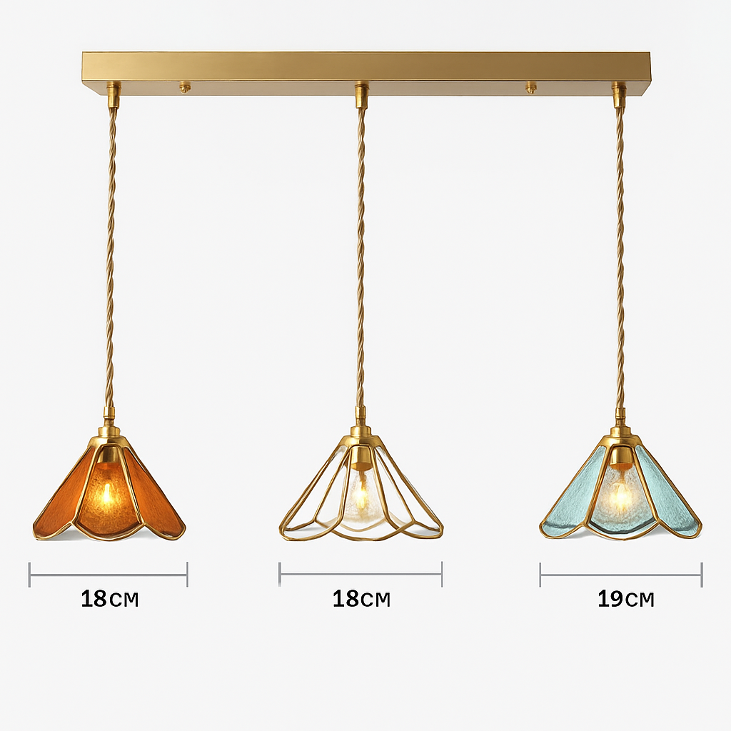 suspension conique en verre Style japonais Vintage