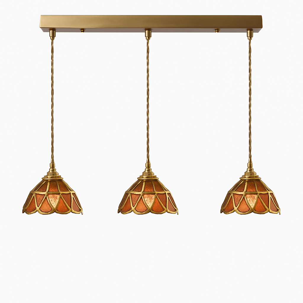 suspension conique en verre Style japonais Vintage