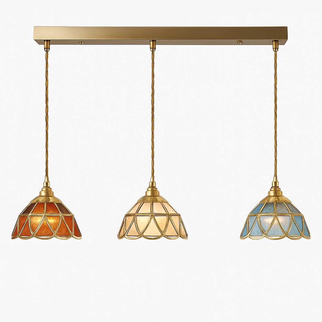 suspension conique en verre Style japonais Vintage