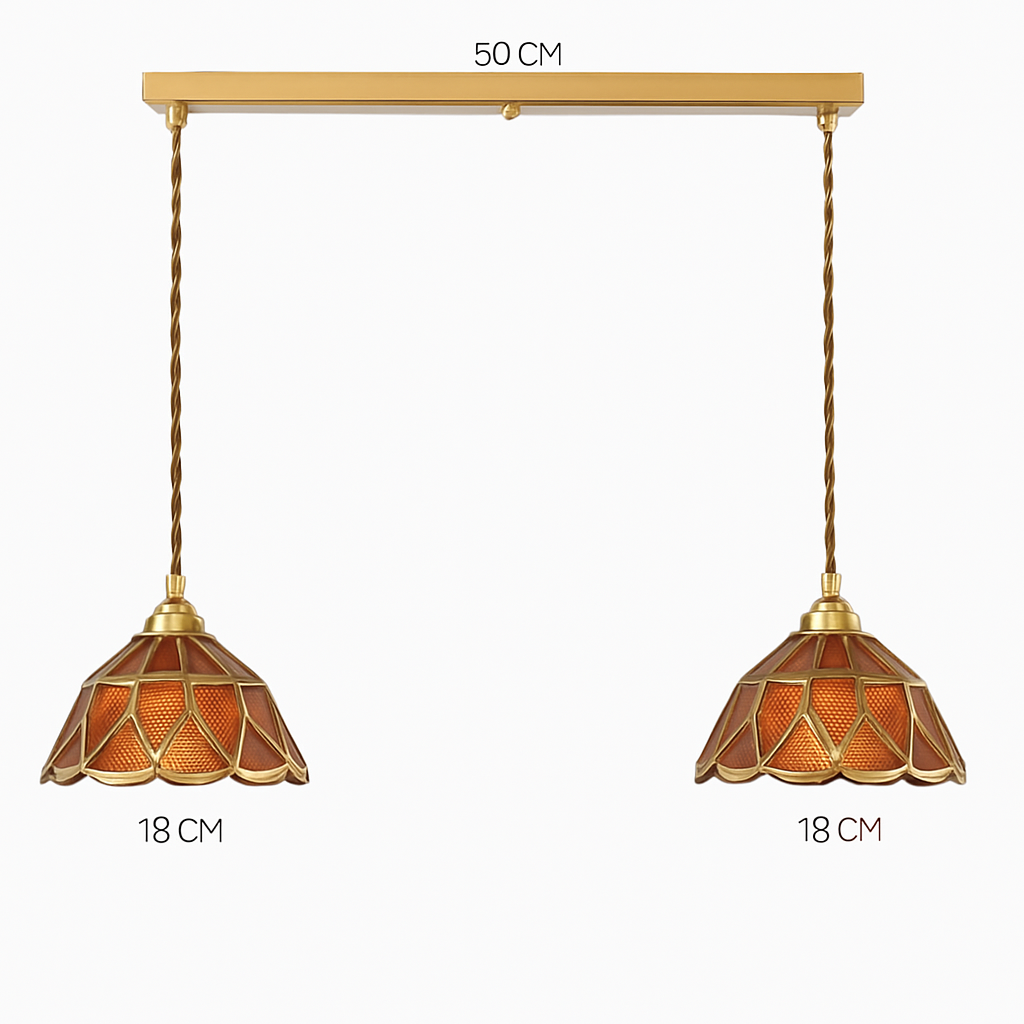 suspension conique en verre Style japonais Vintage