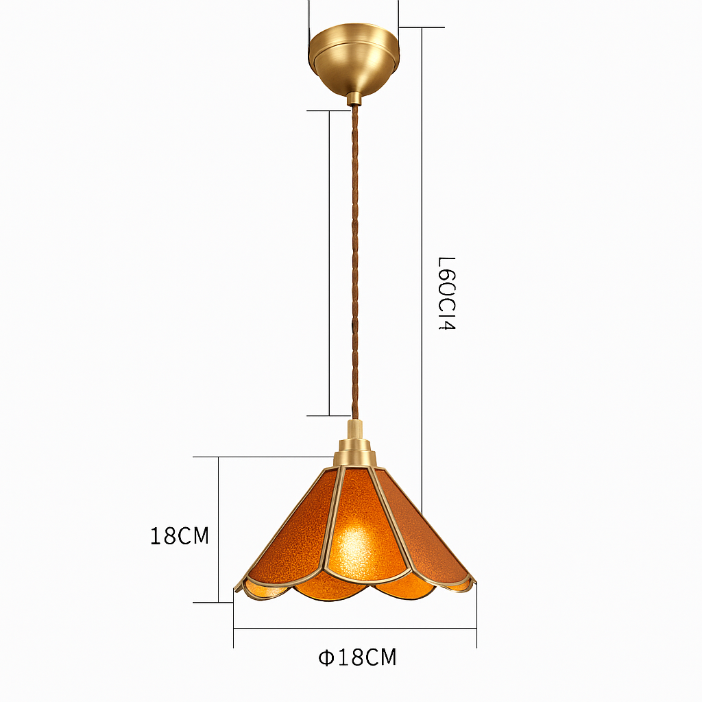 suspension conique en verre Style japonais Vintage