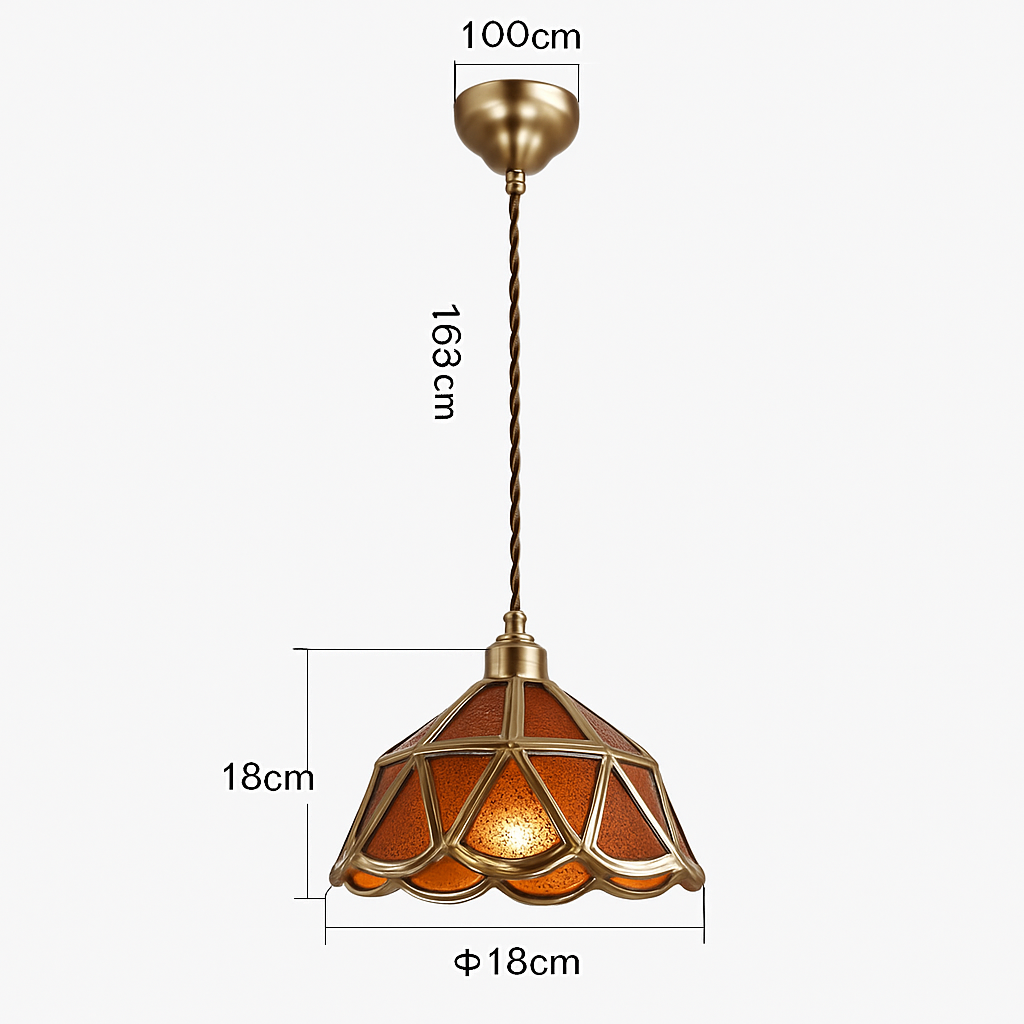 suspension conique en verre Style japonais Vintage