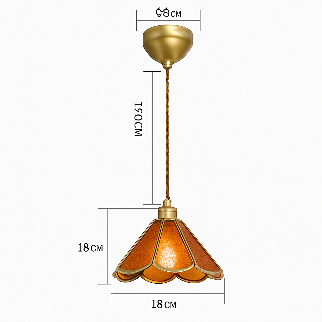 suspension conique en verre Style japonais Vintage