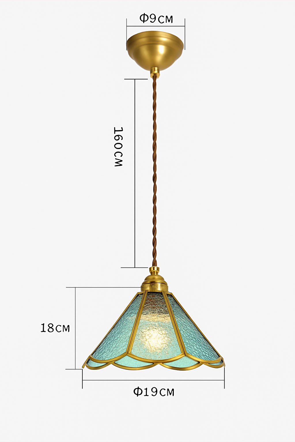 suspension conique en verre Style japonais Vintage