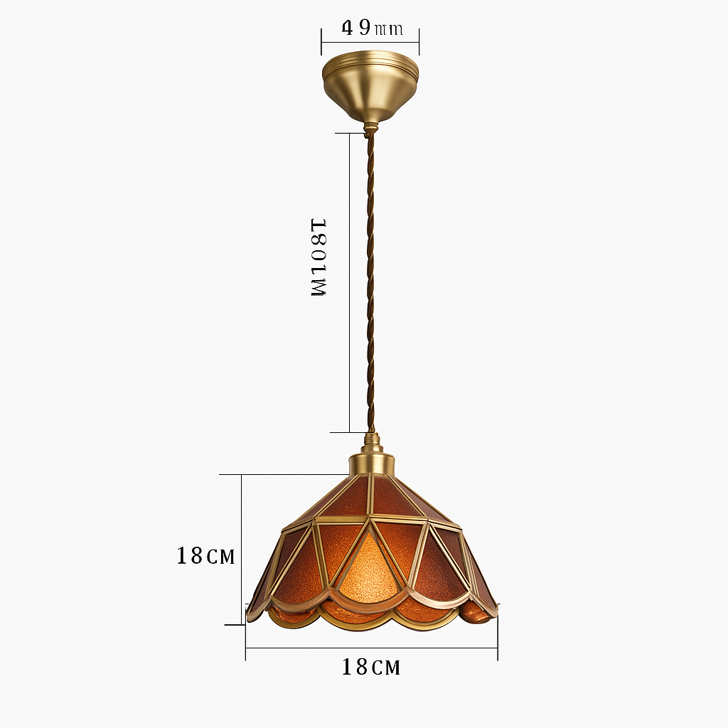 suspension conique en verre Style japonais Vintage
