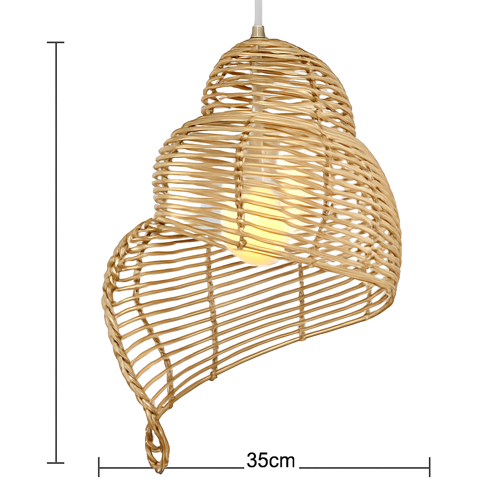 Suspension coquillage spirale en bois Pastoral