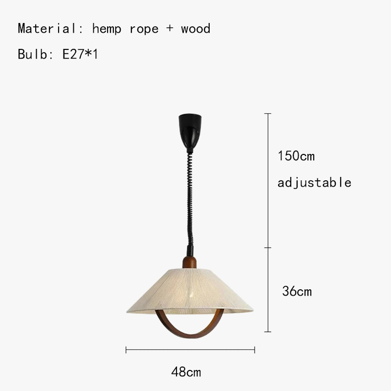 suspension corde de chanvre bois 	 style