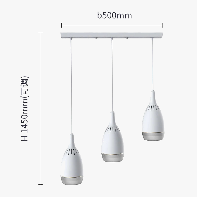 suspension à cordon led à 3 têtes pour éclairage moderne