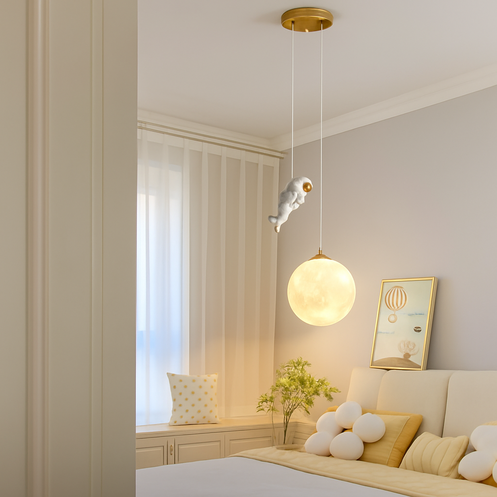 suspension créative astronaute pour chambre d'enfants décorative à led