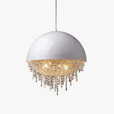suspension créative en cristal hémisphère noir et blanc