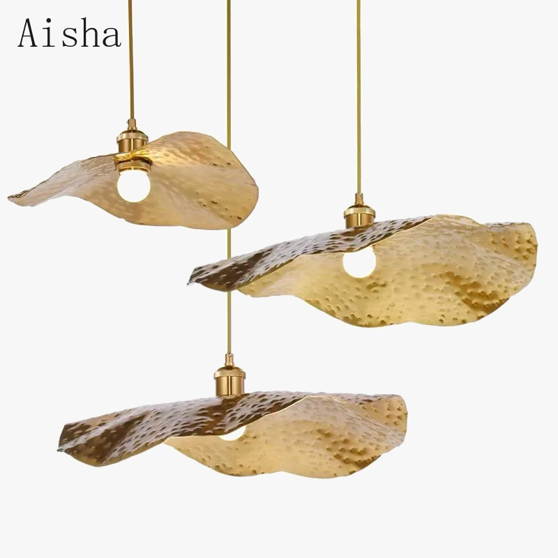 suspension créative en fer style chinois lotus pour décoration intérieure